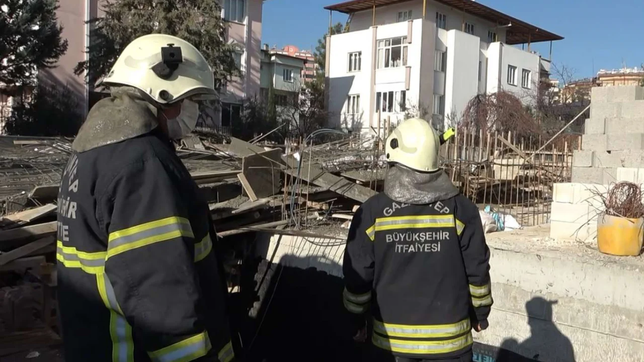 Gaziantep'te çöken inşaatta göçük: 2 işçi yaralandı