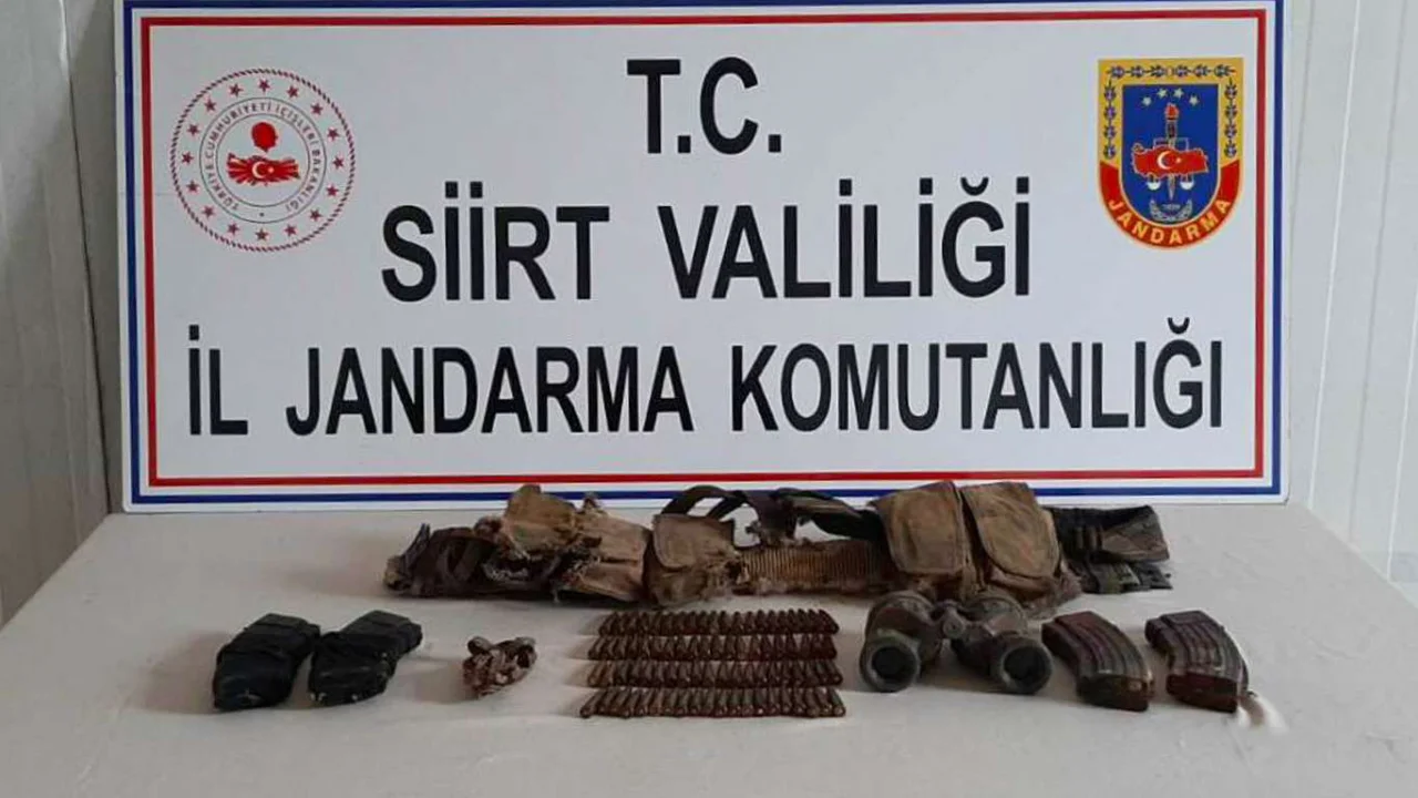 Siirt'te PKK mensuplarına ait mühimmat ele geçirildi